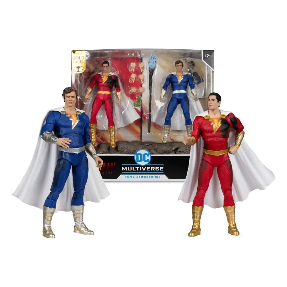 DC Multiverse Shazam (Battle Damage) & Freddie Freeman (Gold Label) 2 db-os akciófigura csomag 18 cm termékfotó