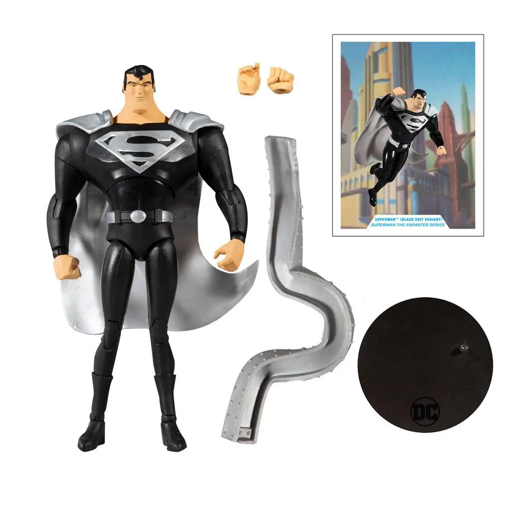 DC Multiverse Superman Black Suit Variant (Superman: The Animated Series) akciófigura 18 cm termékfotó