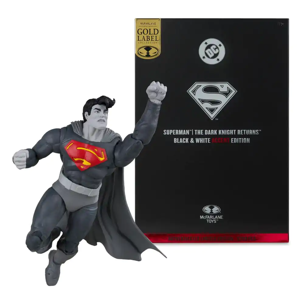 DC Multiverse Superman (The Dark Knight Returns) (Black & White Accent Edition) (Gold Label) akciófigura 18 cm termékfotó