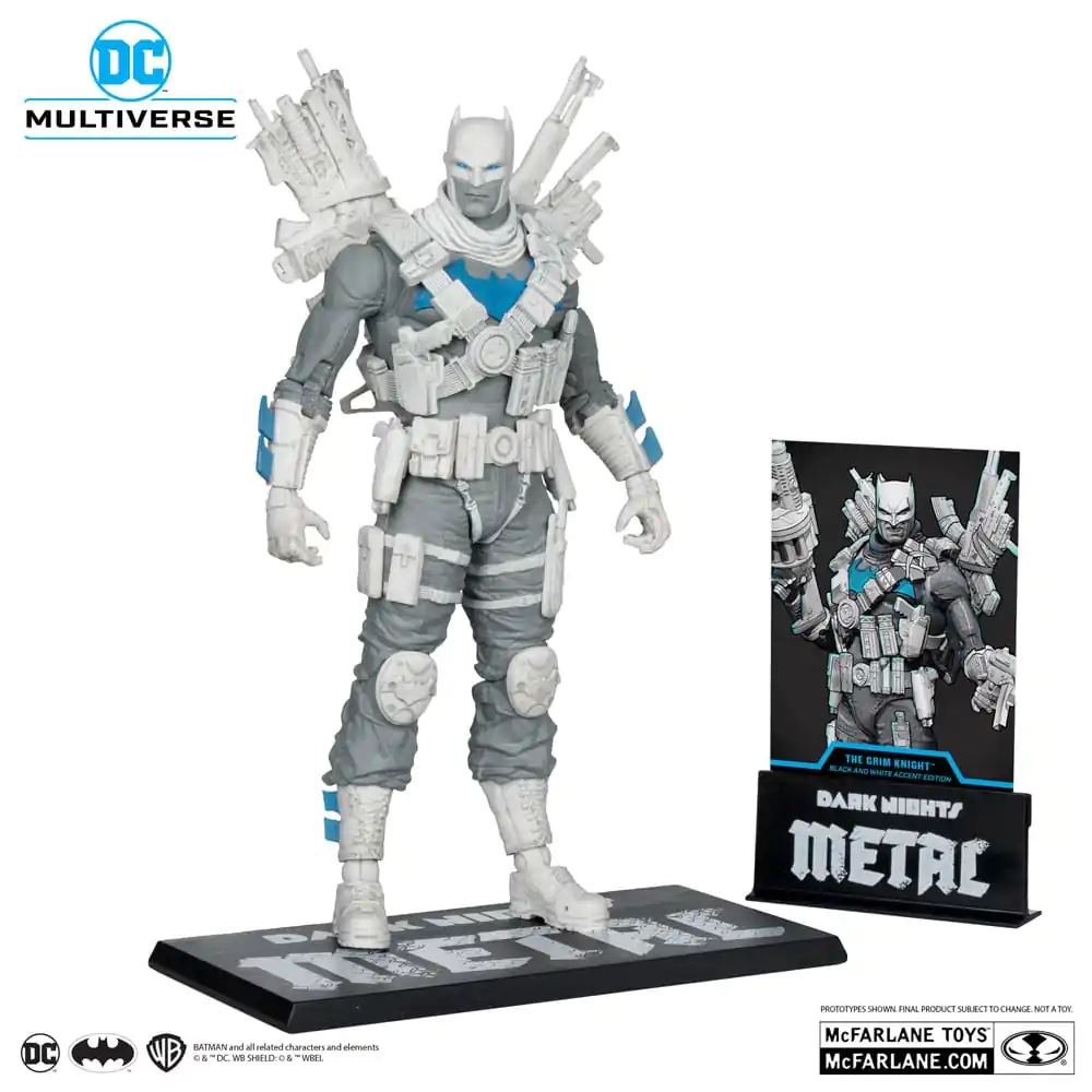 DC Multiverse The Grim Knight (Dark Nights Metal) (Black & White Accent Edition) (Gold Label) akciófigura 18 cm termékfotó