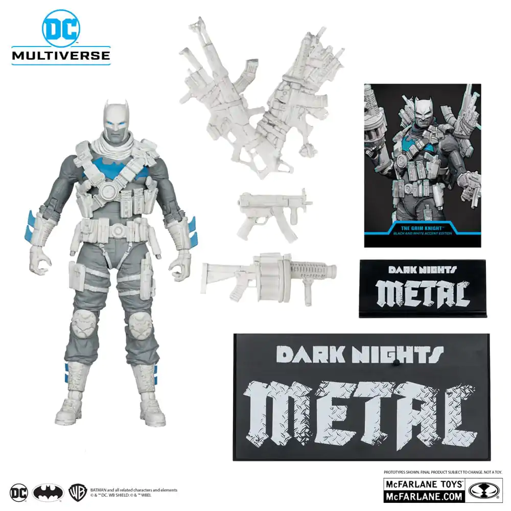 DC Multiverse The Grim Knight (Dark Nights Metal) (Black & White Accent Edition) (Gold Label) akciófigura 18 cm termékfotó