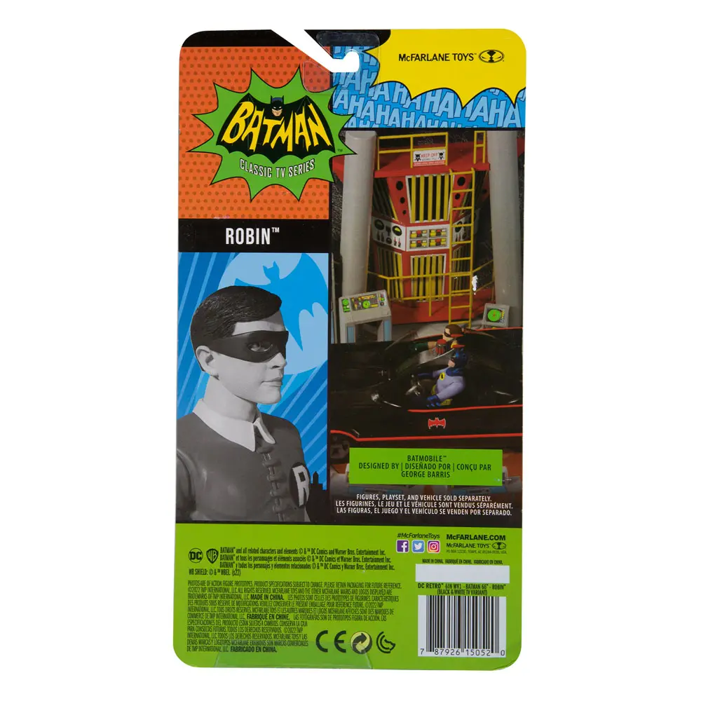 DC Retro Batman 66 Robin (Black &amp; White TV Variant) akciófigura 15 cm termékfotó