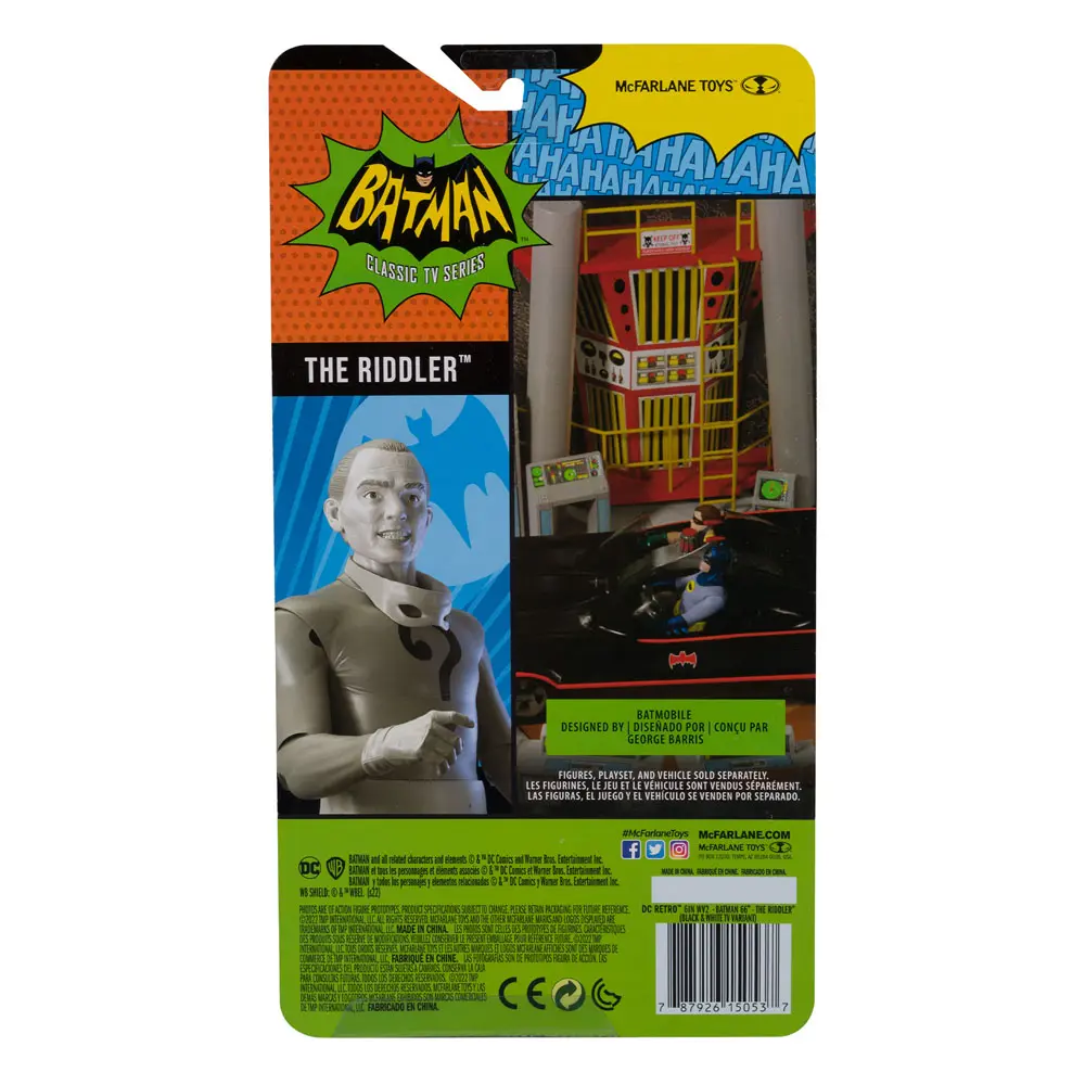 DC Retro Batman 66 The Riddler (Black & White TV Variant) akciófigura 15 cm termékfotó