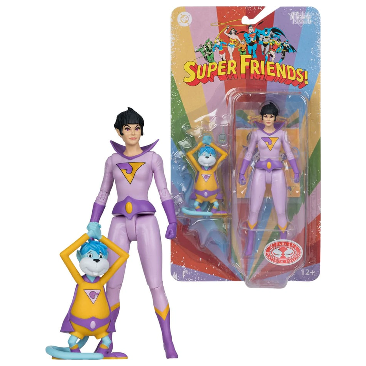 DC Retro Super Friends Jayna & Gleek (Red Platinum Edition) akciófigura 15 cm termékfotó