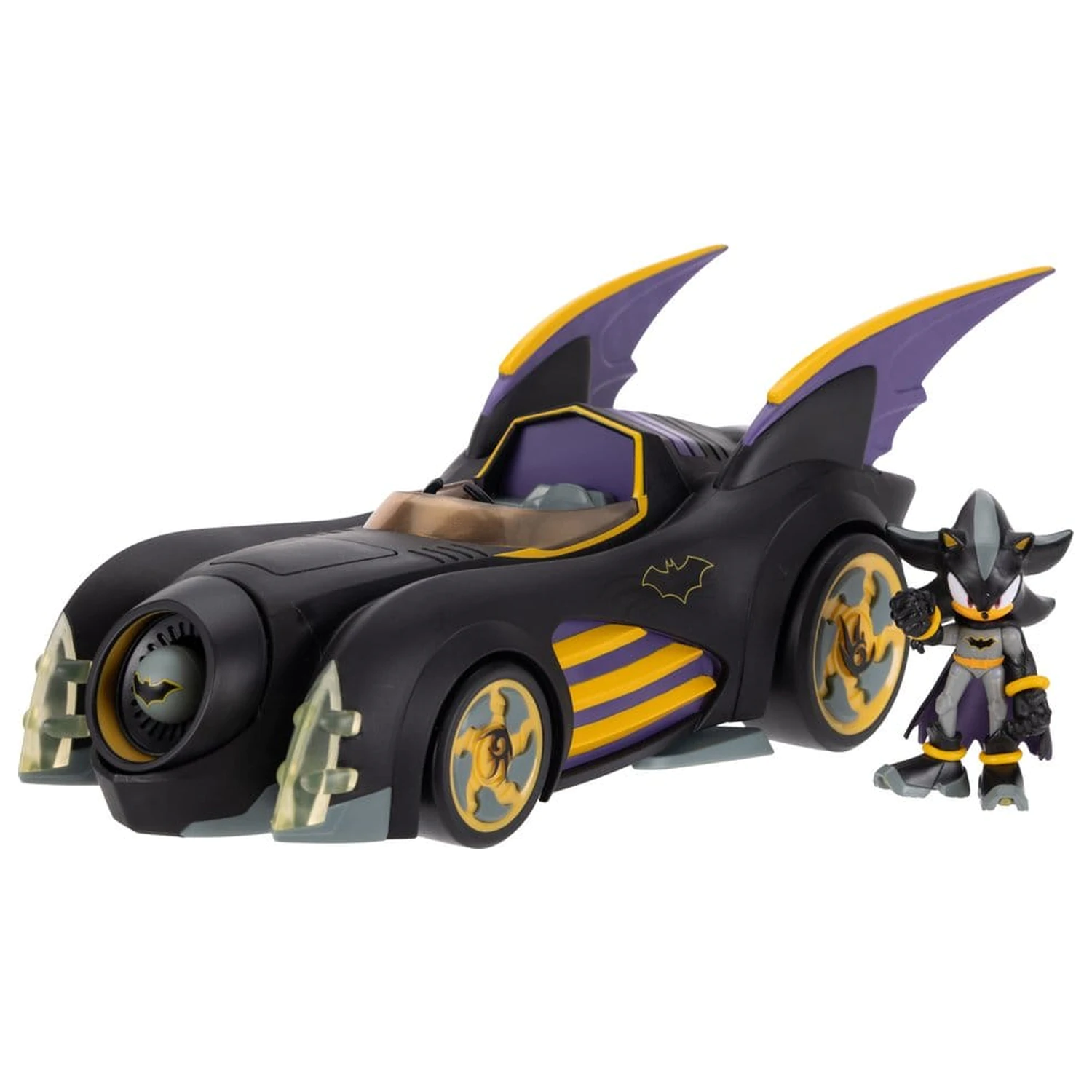DC x Sonic - The Hedgehog Shadow Batman & Batmobile akciófigura és jármű 6 cm  termékfotó