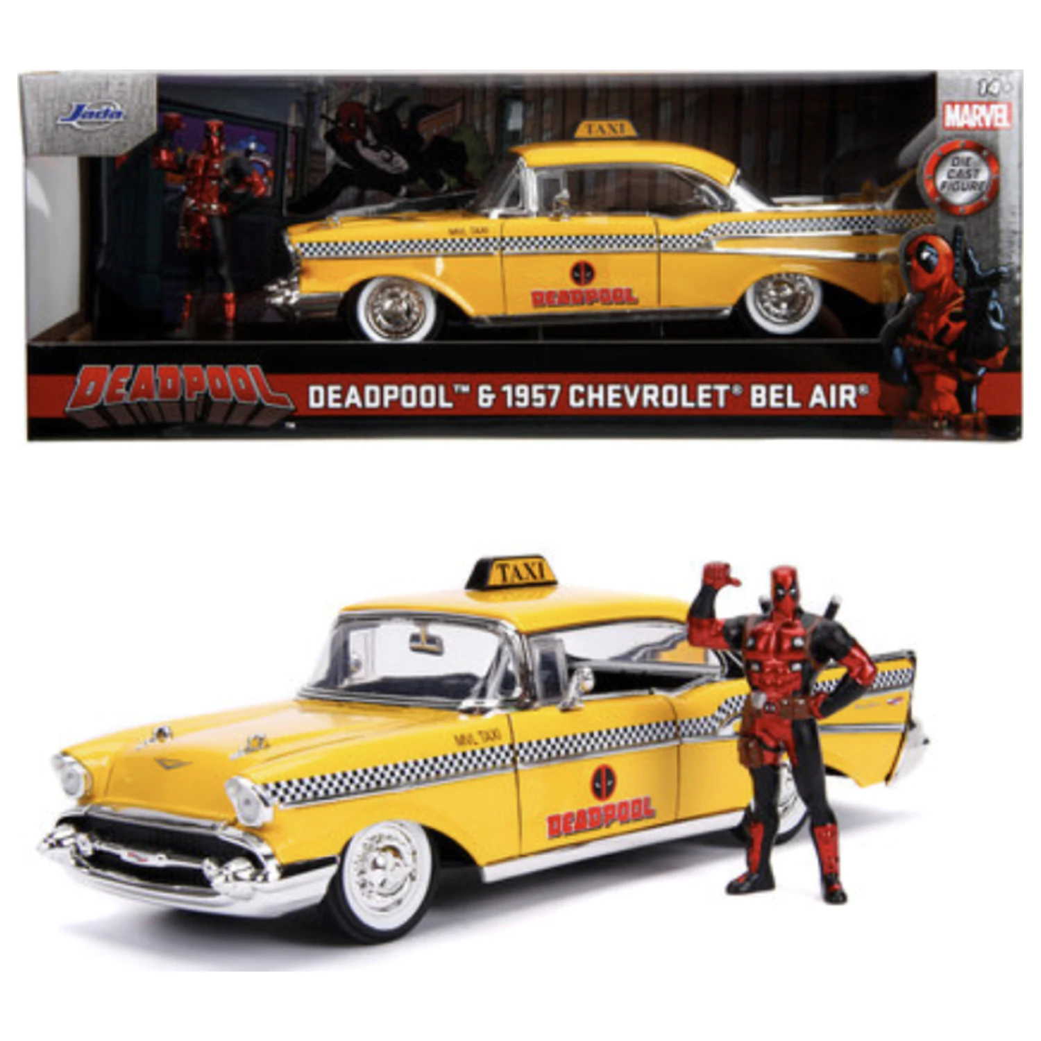 Deadpool 1957 Chevy Bel Air 1 + Deadpool figura 1:24 termékfotó