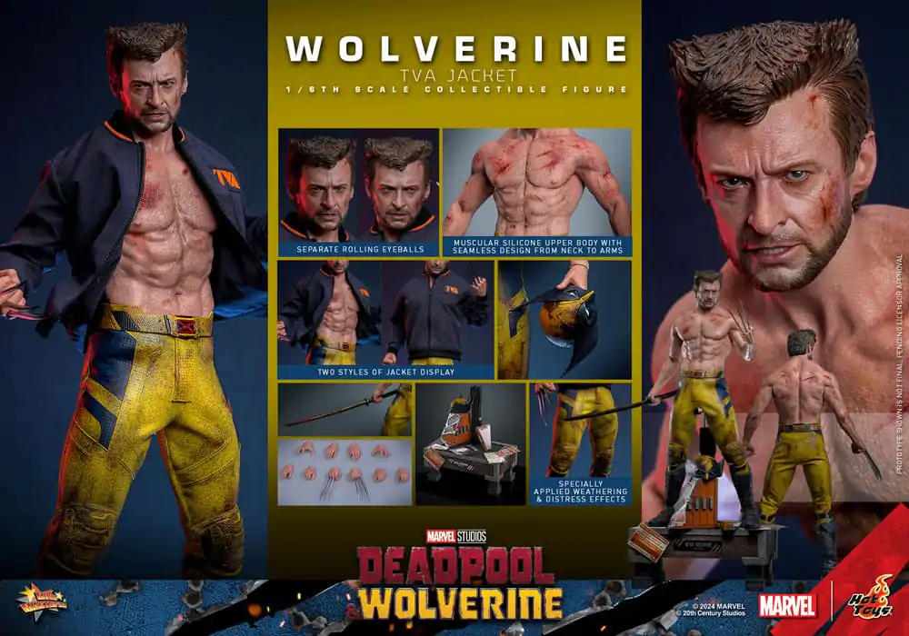 Deadpool & Wolverine Movie Masterpiece 1/6 Wolverine (TVA Jacket Version) akciófigura 31 cm termékfotó