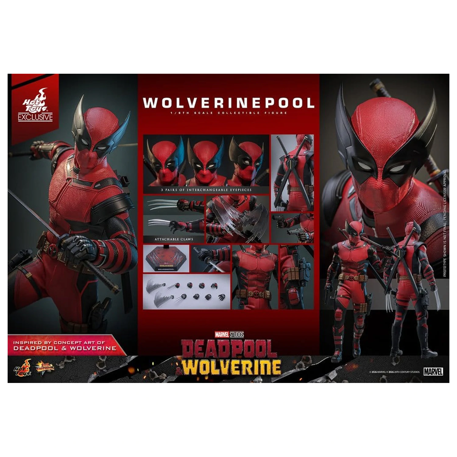 Deadpool & Wolverine Movie Masterpiece akciófigura 1/6 Wolverinepool 31 cm termékfotó