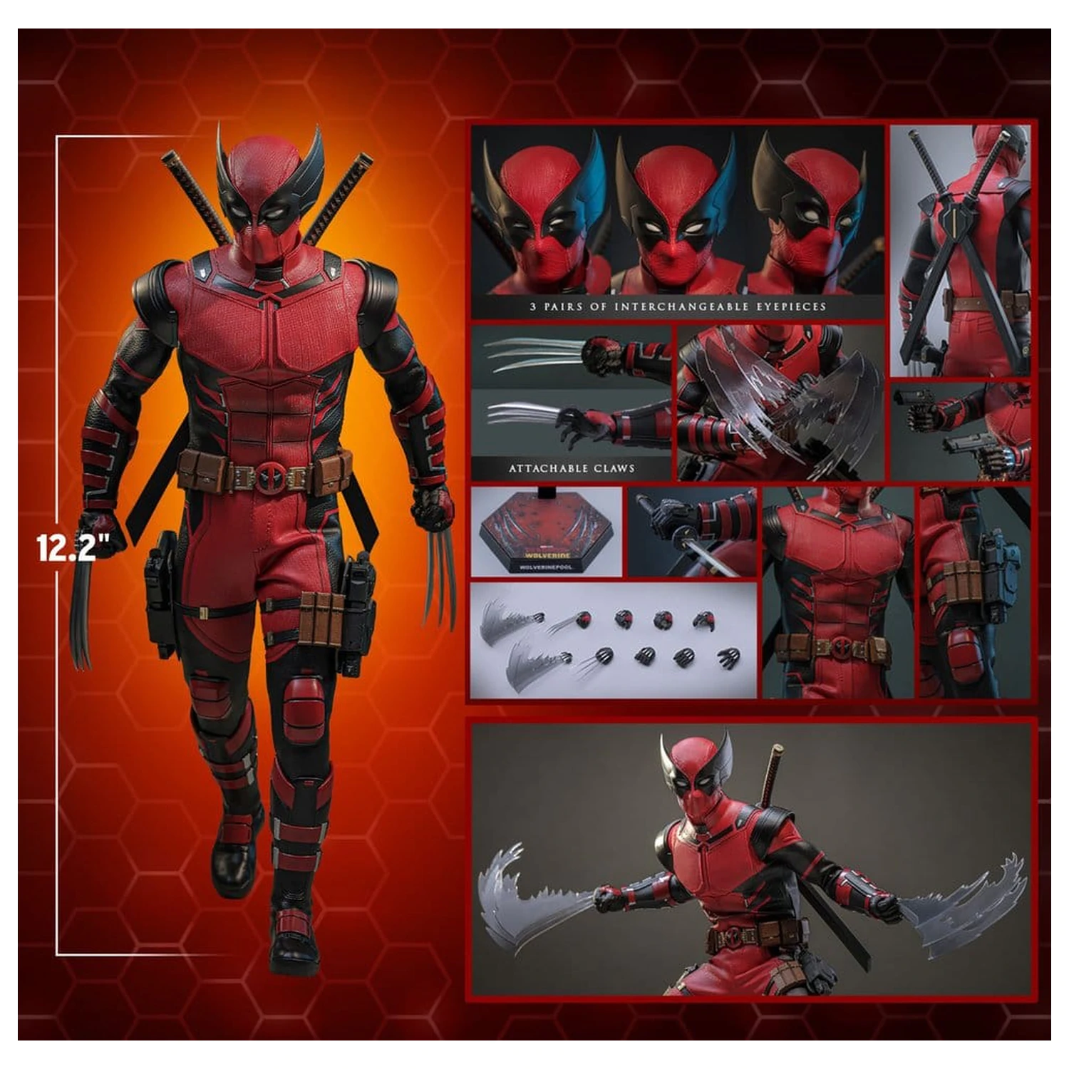Deadpool & Wolverine Movie Masterpiece akciófigura 1/6 Wolverinepool 31 cm termékfotó
