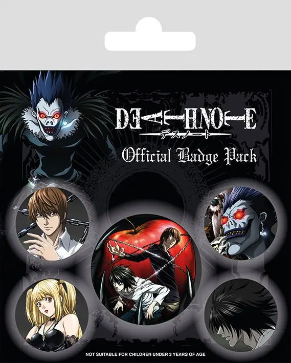 Death Note Characters kitűző csomag (5 darab) termékfotó