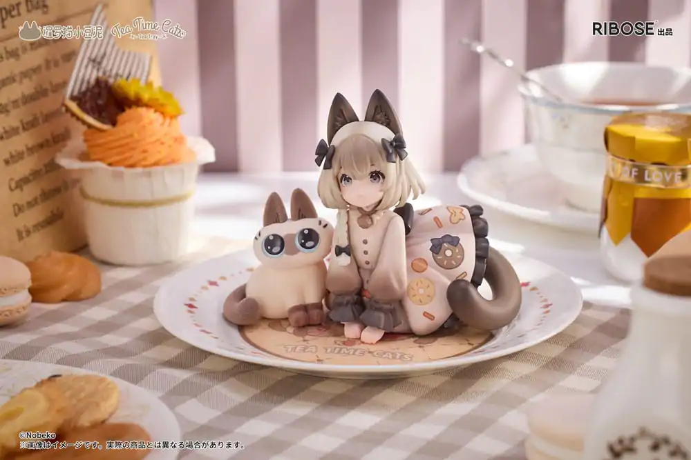 Decorated Life Collection Tea Time Cats x Siamese Cat Azuki-san Friendship Collaboration Exclusive Set PVC szobor figura 18 cm termékfotó