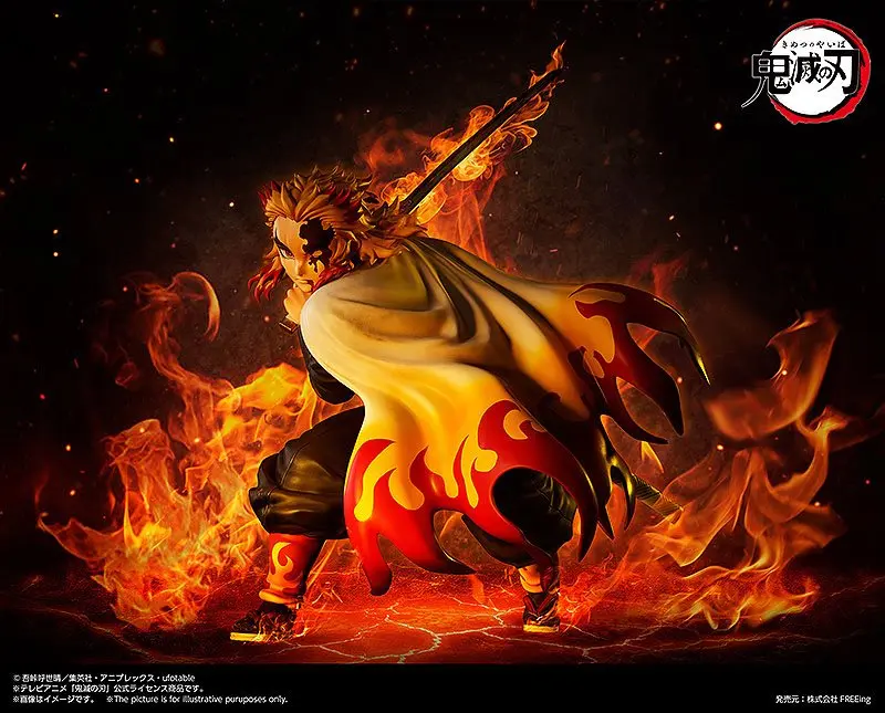 Demon Slayer: Kimetsu no Yaiba 1/4 Kyojuro Rengoku szobor figura 42 cm termékfotó