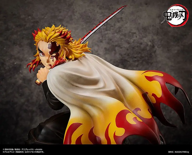 Demon Slayer: Kimetsu no Yaiba 1/4 Kyojuro Rengoku szobor figura 42 cm termékfotó