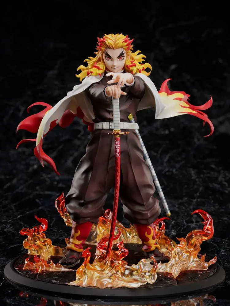 Demon Slayer: Kimetsu no Yaiba 1/8 Mugen Train Kyojuro Rengoku szobor figura 20 cm termékfotó