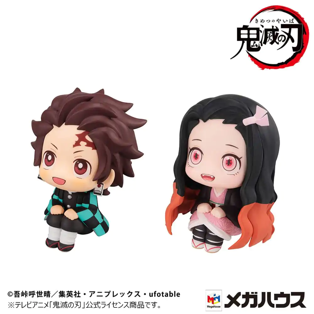 Demon Slayer: Kimetsu no Yaiba Look Up Tanjiro Kamado Sharp face Ver. & Nezuko Kamado Conquered the sun Ver. PVC szobor figura 11 cm (with gift) termékfotó