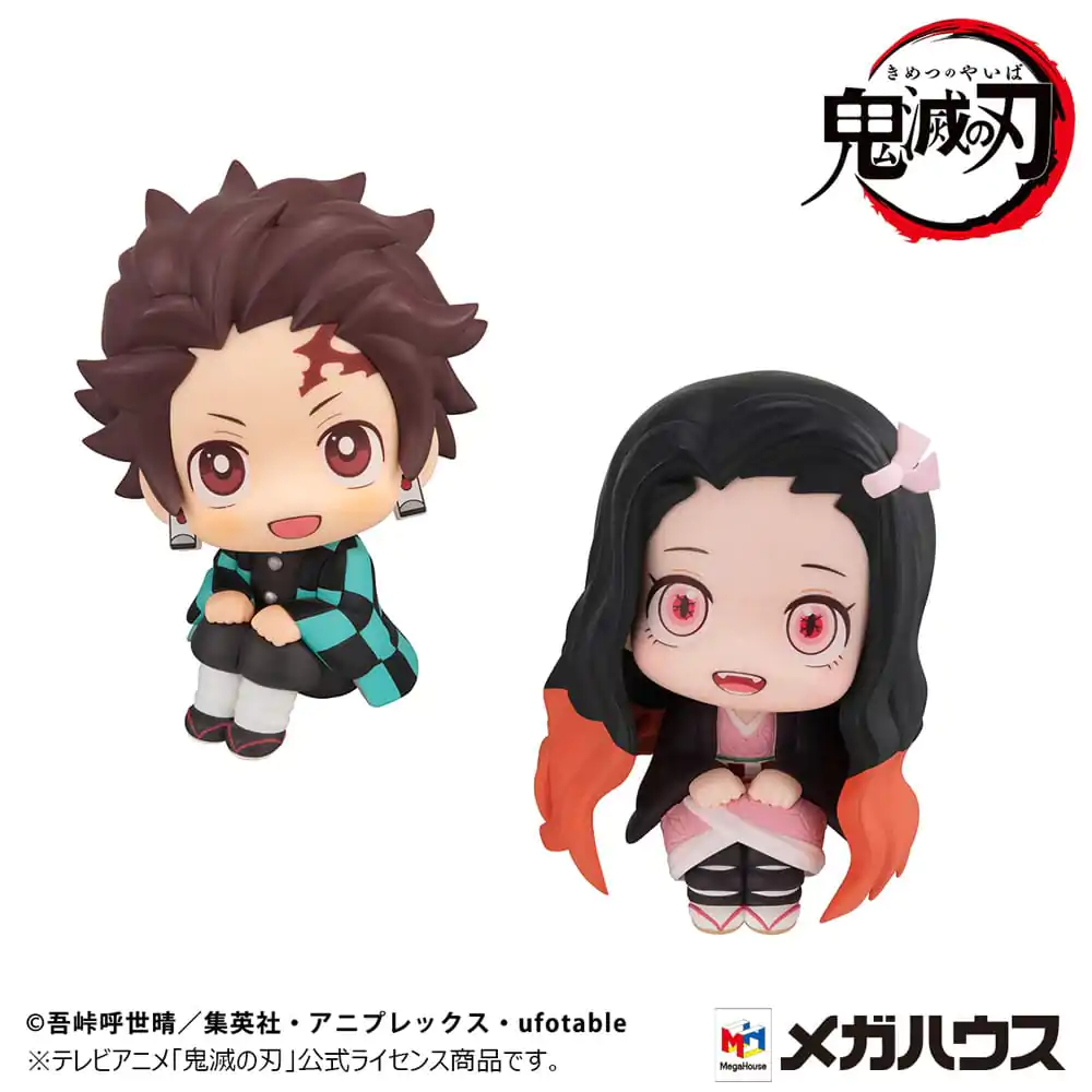 Demon Slayer: Kimetsu no Yaiba Look Up Tanjiro Kamado Sharp face Ver. & Nezuko Kamado Conquered the sun Ver. PVC szobor figura 11 cm (with gift) termékfotó