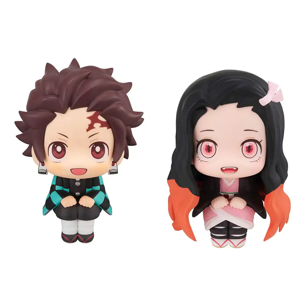 Demon Slayer: Kimetsu no Yaiba Look Up Tanjiro Kamado Sharp face Ver. & Nezuko Kamado Conquered the sun Ver. PVC szobor figura 11 cm (with gift) termékfotó