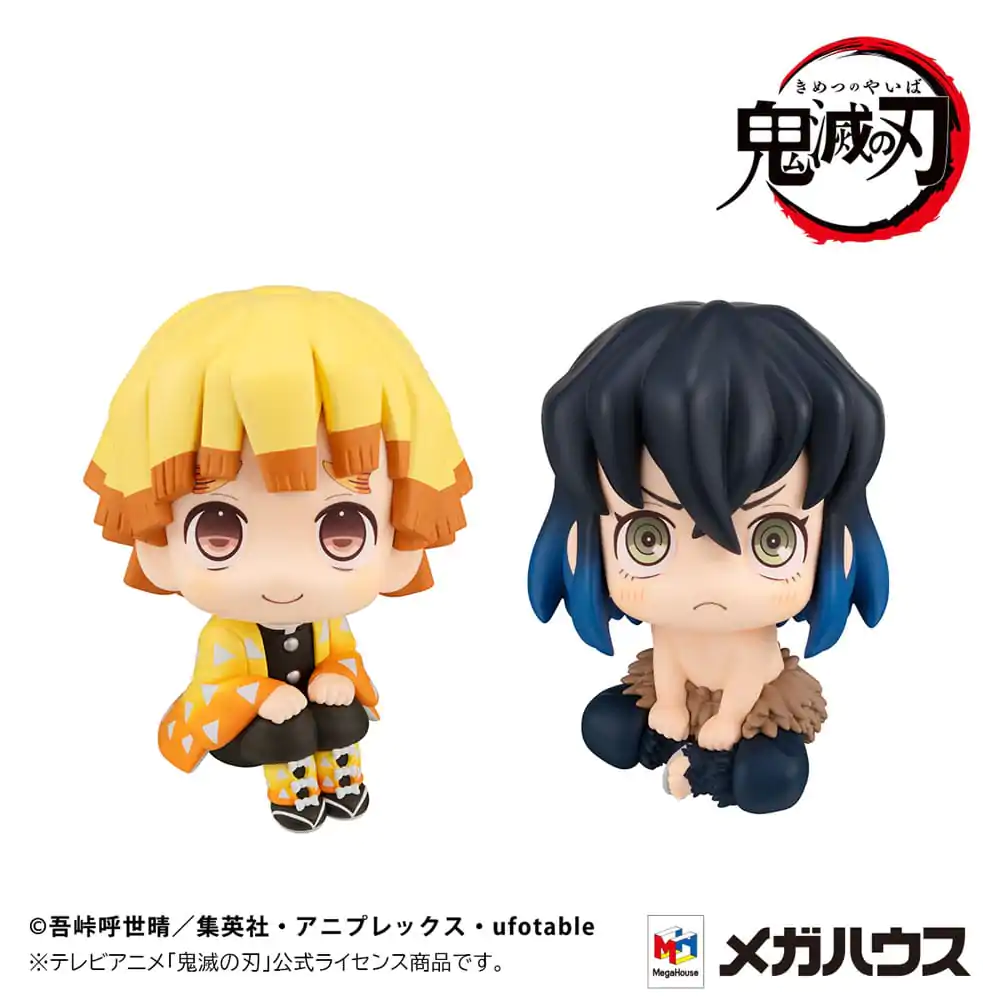 Demon Slayer: Kimetsu no Yaiba Look Up Zenitsu Agatsuma Smile Ver. & Inosuke Hashibira Bossy Ver. PVC szobor figura 11 cm (with gift) termékfotó