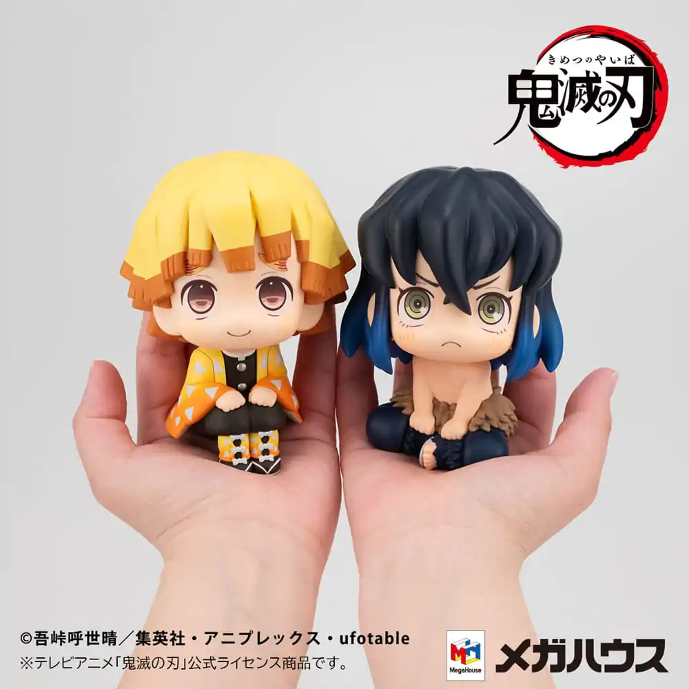 Demon Slayer: Kimetsu no Yaiba Look Up Zenitsu Agatsuma Smile Ver. & Inosuke Hashibira Bossy Ver. PVC szobor figura 11 cm (with gift) termékfotó