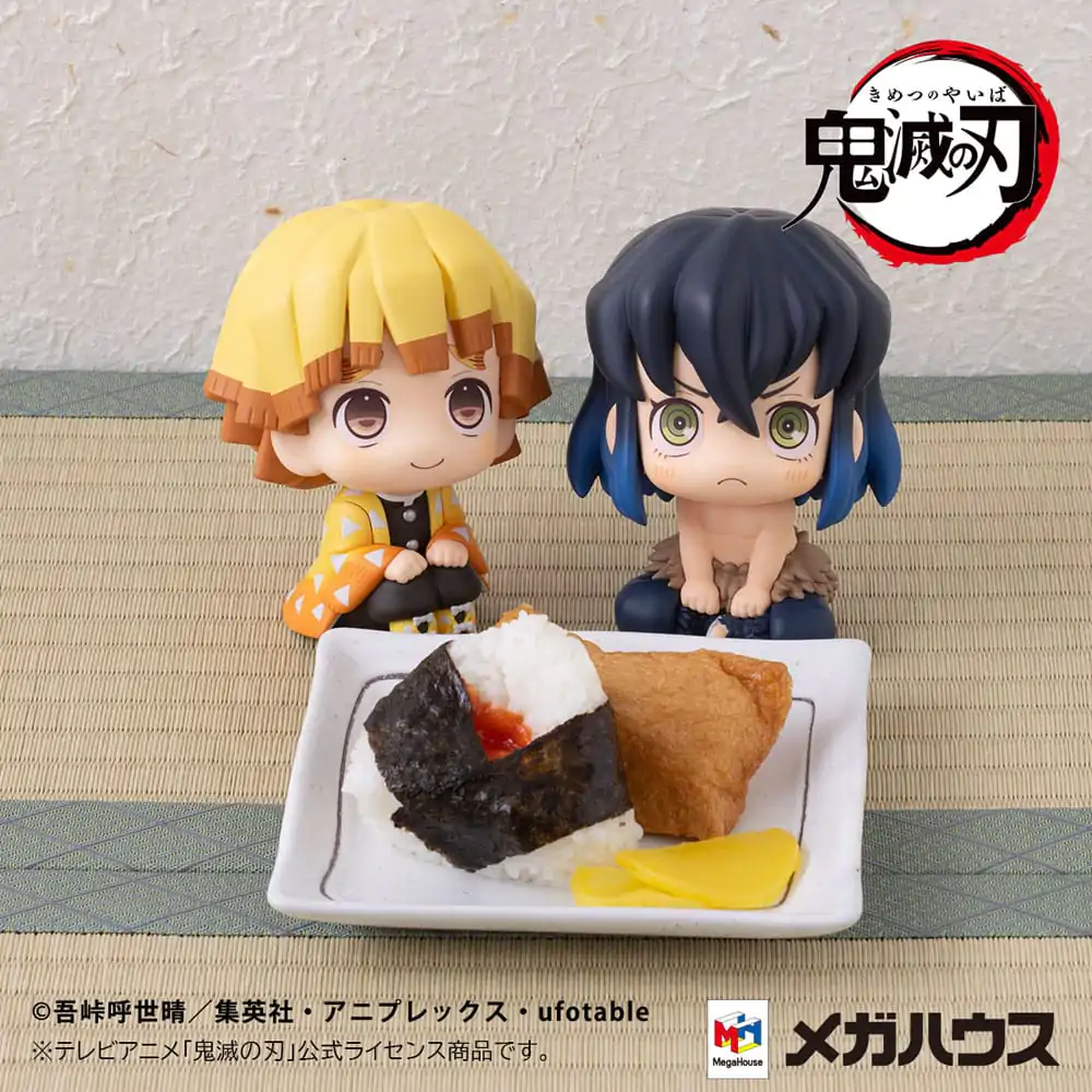 Demon Slayer: Kimetsu no Yaiba Look Up Zenitsu Agatsuma Smile Ver. & Inosuke Hashibira Bossy Ver. PVC szobor figura 11 cm (with gift) termékfotó