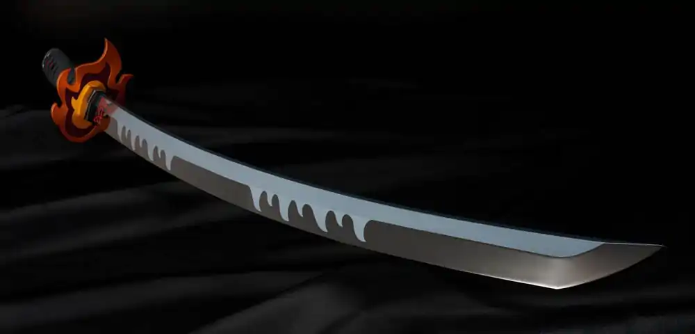 Demon Slayer: Kimetsu no Yaiba Proplica replika 1/1 Nichirin Sword (Tanjiro Kamado) Kyojuro Rengoku´s Sword Gueard Ver. 88 cm termékfotó