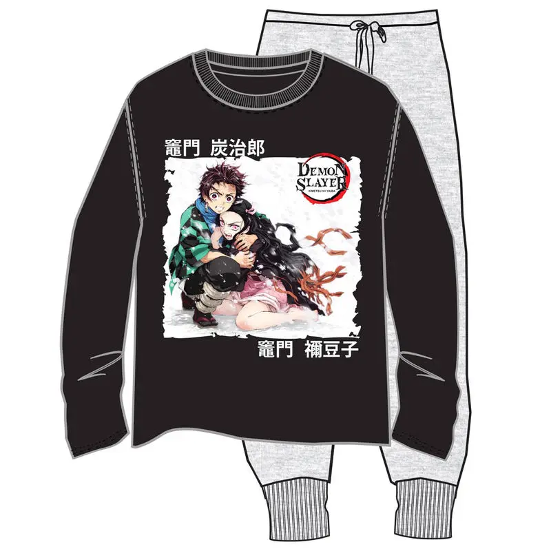 Demon Slayer Kimetsu No Yaiba Tanjiro and Nezuko felnőtt pizsama termékfotó