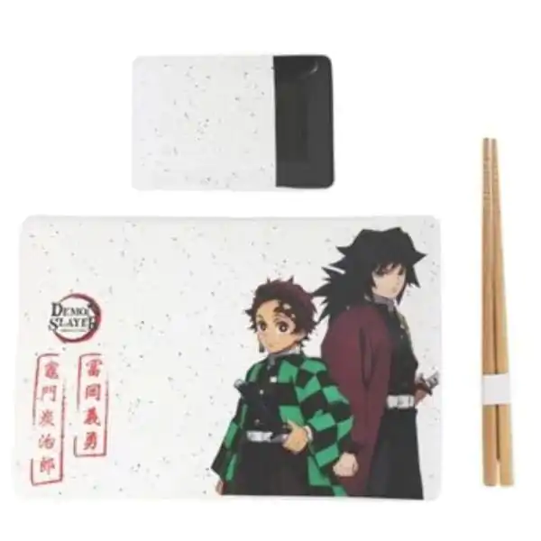 Demon Slayer Tanjiro & Giyu kerámia Sushi csomag és evőpálcika termékfotó