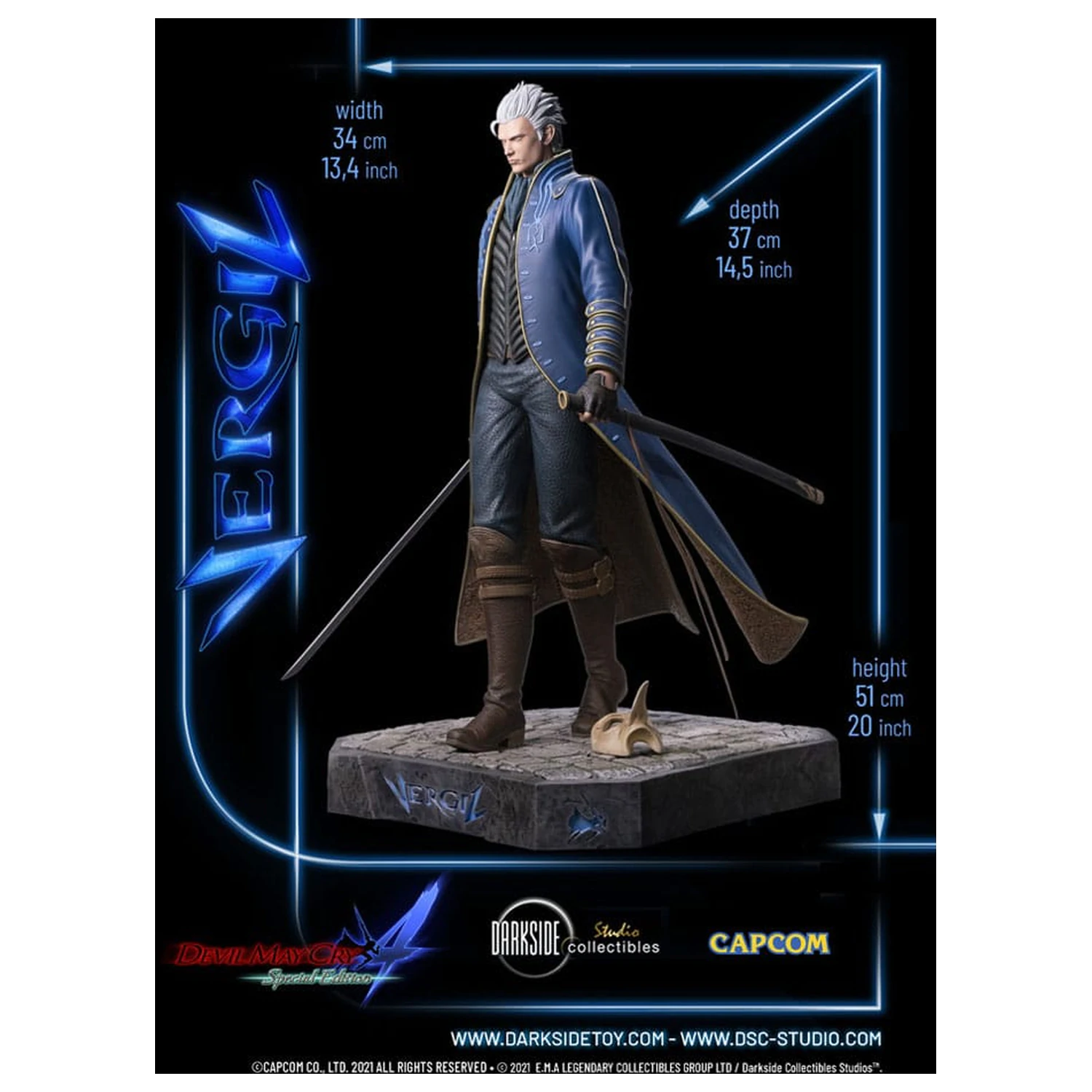 Devil May Cry 4 1/4 Vergil szobor figura 51 cm termékfotó