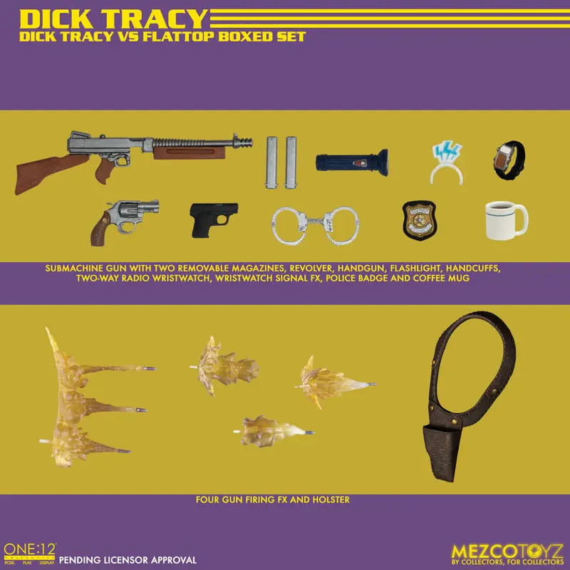 Dick Tracy 1/12 Dick Tracy vs Flattop Box akciófigura csomag 17 cm termékfotó