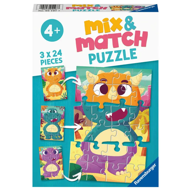 Dinosaurs to mix puzzle 2x24db-os termékfotó