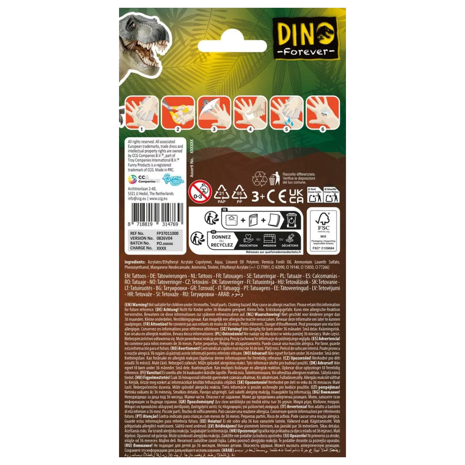 Dinoszaurusz Legends tetkó 12 db-os termékfotó