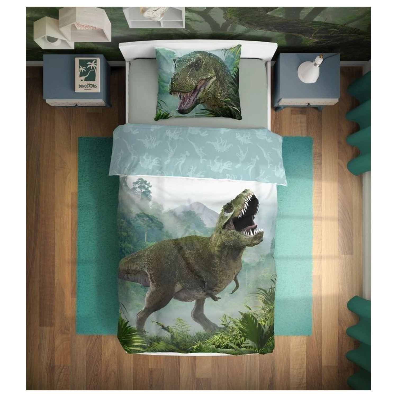 Dinoszaurusz T-Rex Forest ágyneműhuzat termékfotó