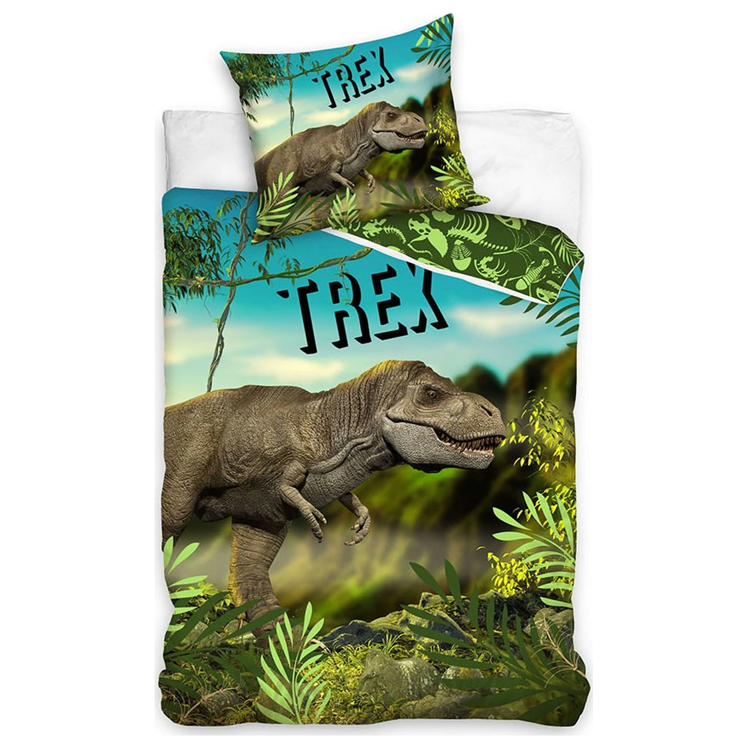 Dinoszaurusz T-Rex Green ágyneműhuzat termékfotó