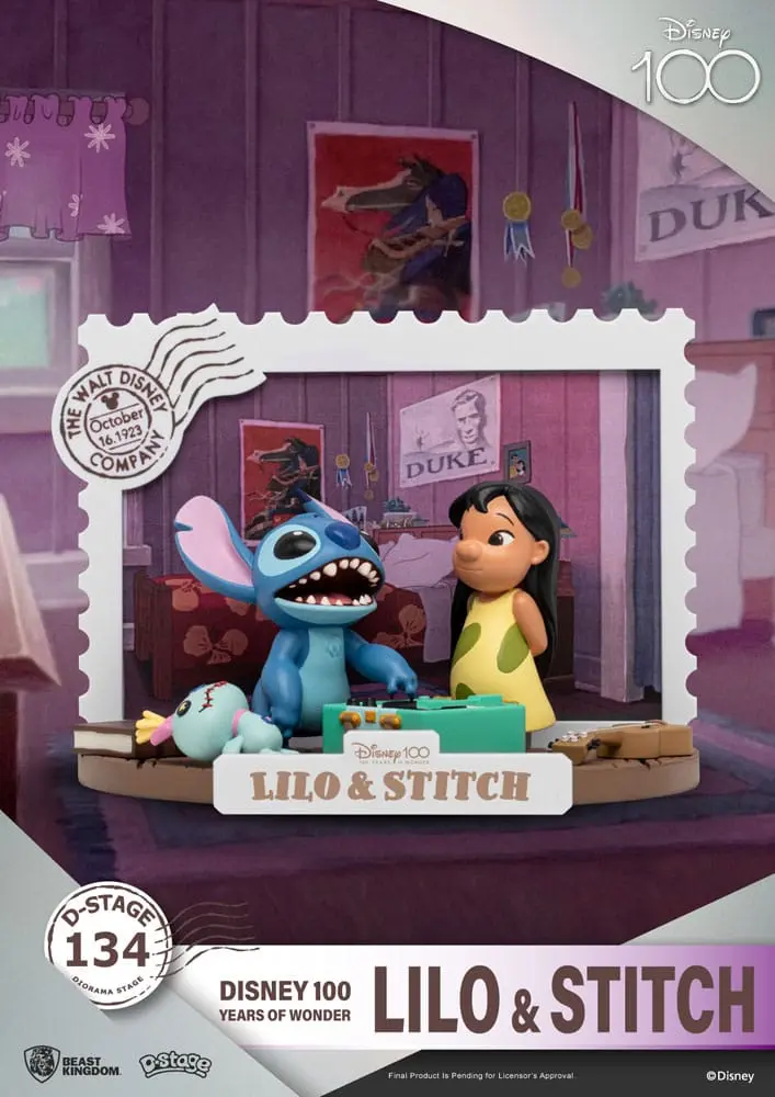 Disney 100 Years of Wonder D-Stage Lilo & Stitch PVC Diorama szobor figura 10 cm termékfotó