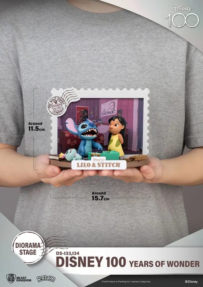 Disney 100 Years of Wonder D-Stage Lilo & Stitch PVC Diorama szobor figura 10 cm termékfotó