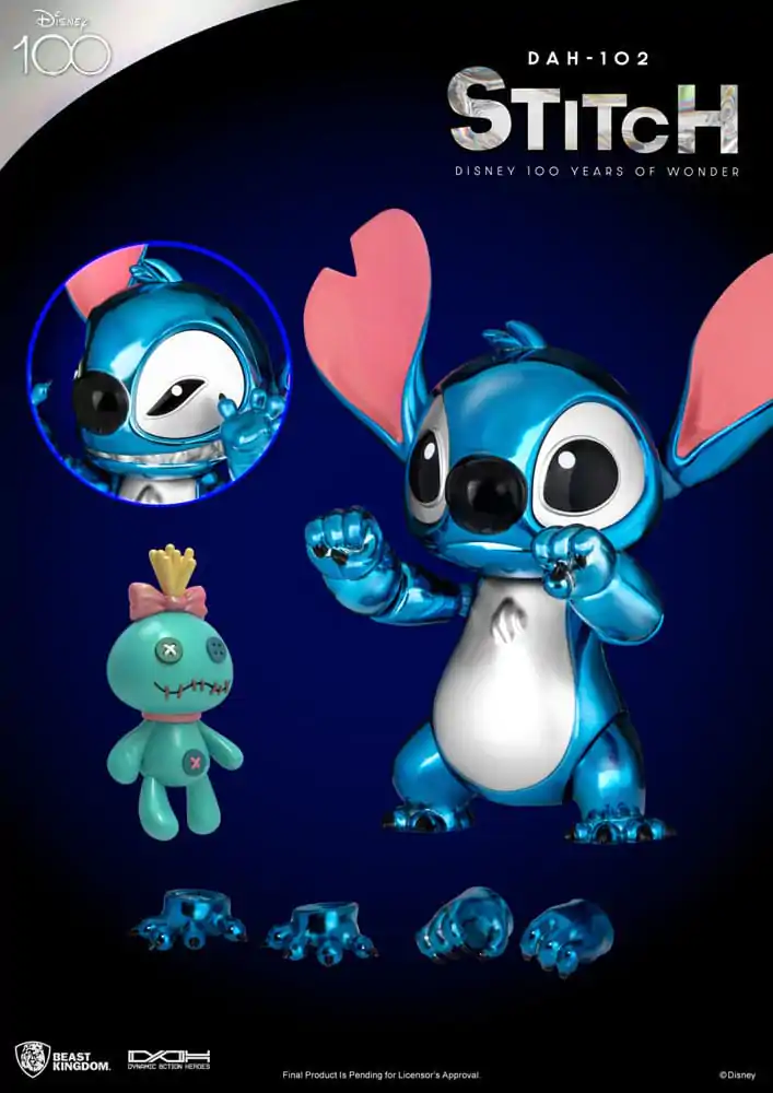 Disney 100 Years of Wonder Dynamic 8ction Heroes 1/9 Stitch (Lilo & Stitch) akciófigura 16 cm termékfotó