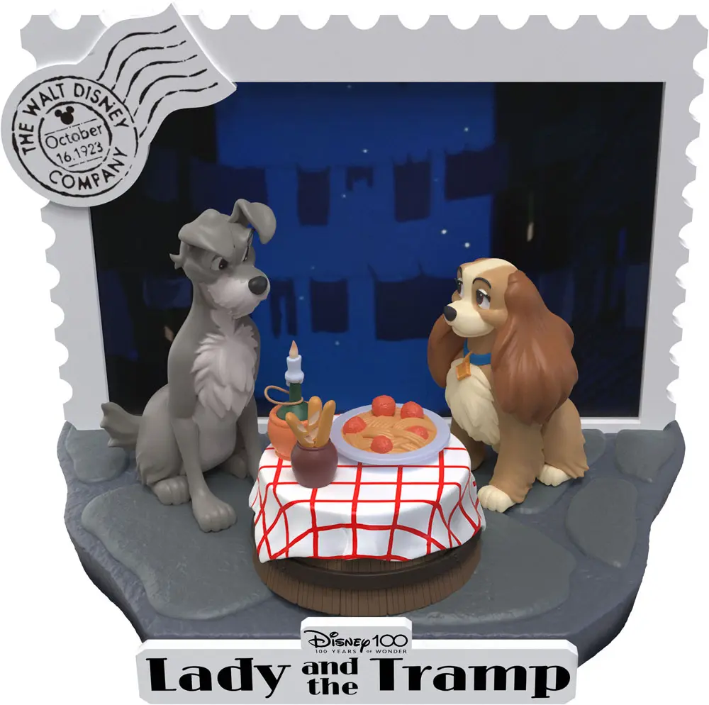 Disney 100th Anniversary D-Stage Lady And The Tramp PVC Diorama szobor figura 12 cm termékfotó