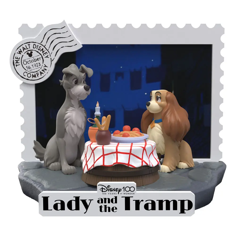 Disney 100th Anniversary D-Stage Lady And The Tramp PVC Diorama szobor figura 12 cm termékfotó