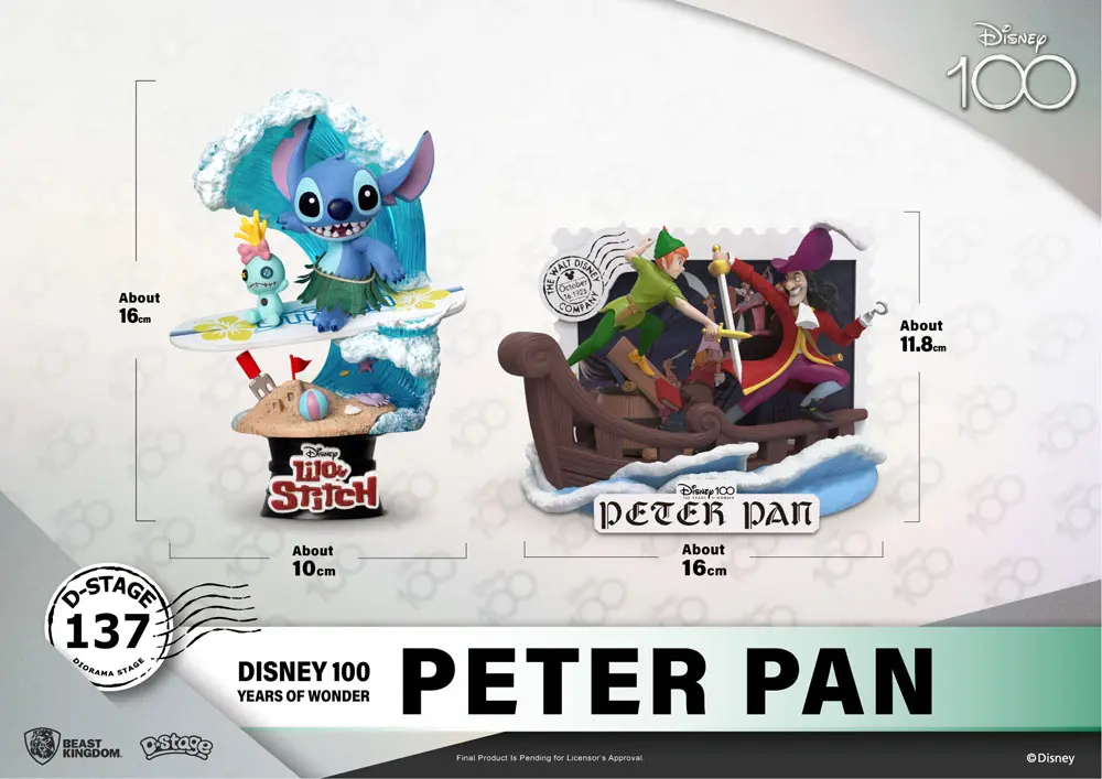 Disney 100th Anniversary D-Stage Peter Pan PVC Diorama szobor figura 12 cm termékfotó