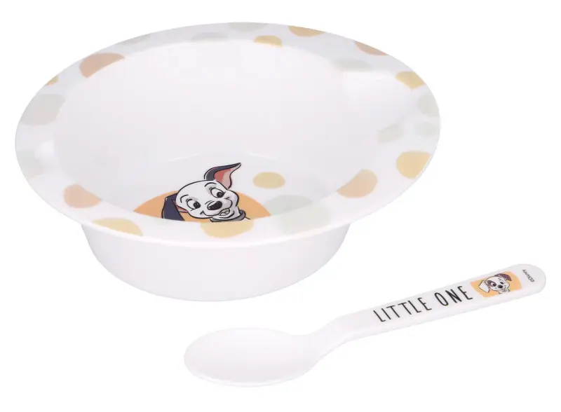 Disney 101 Kiskutya baba micro mélytányér + kanál szett termékfotó