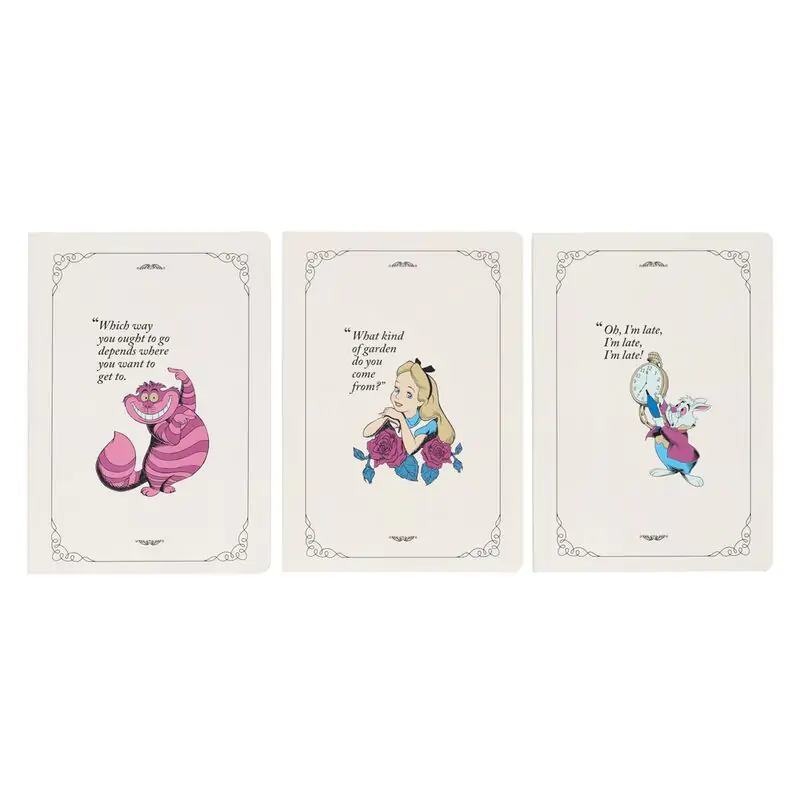 Disney Alice in Wonderland pack 3 A5 notebooks termékfotó