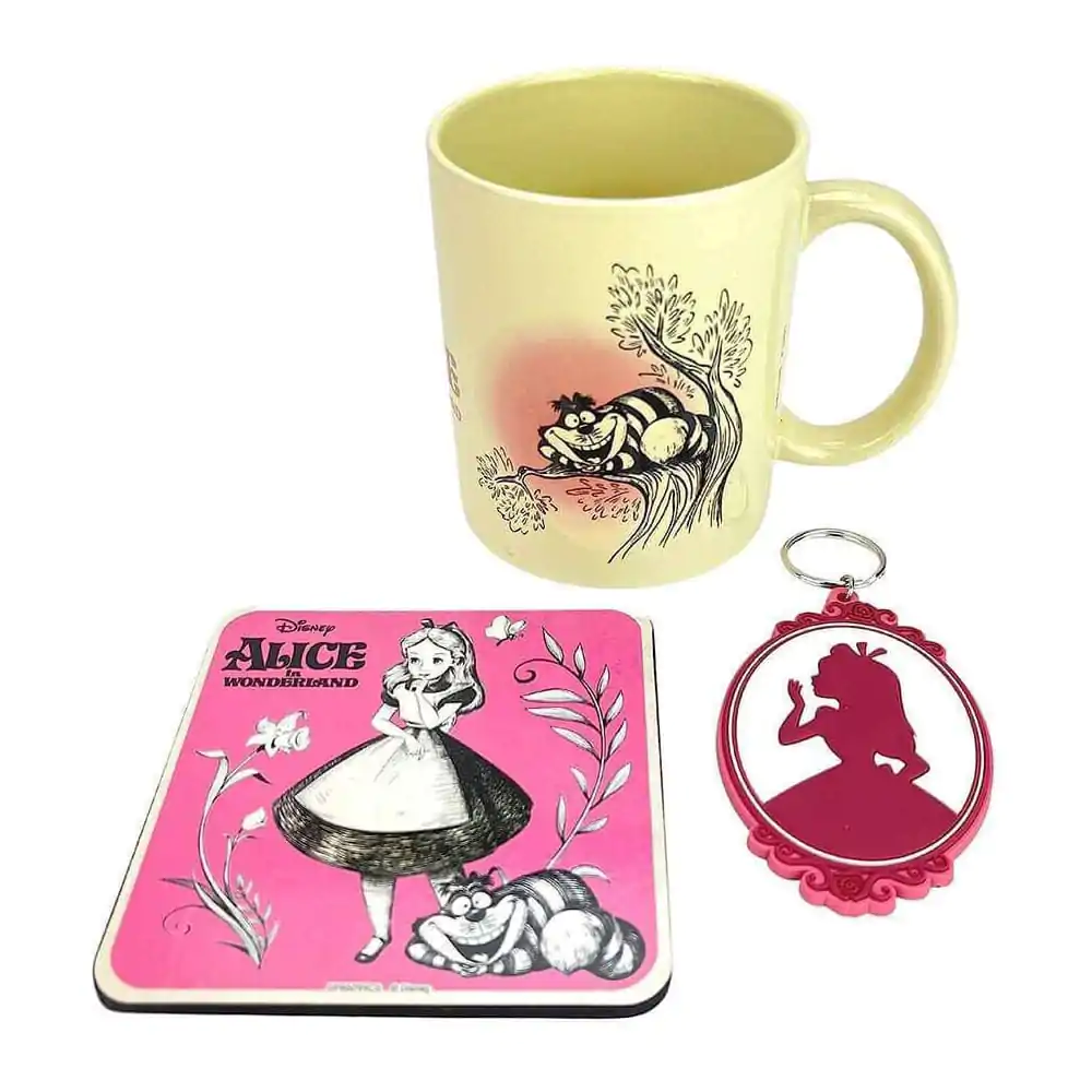 Disney Alice Csodaországban Vintage bögre, poháralátét étkészlet és kulcstartó csomag termékfotó