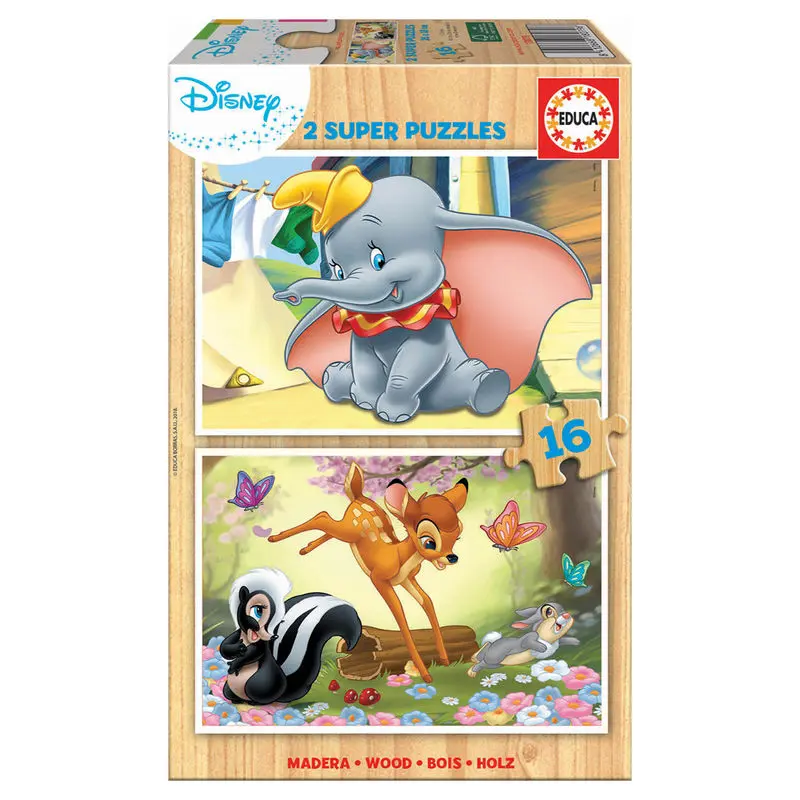 Disney Animals Dumbo + Bambi fa puzzle 2x16db-os termékfotó