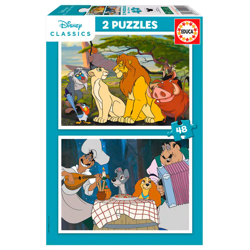 Disney Animals The Lion King and Lady and Trump puzzle 2x48db-os termékfotó