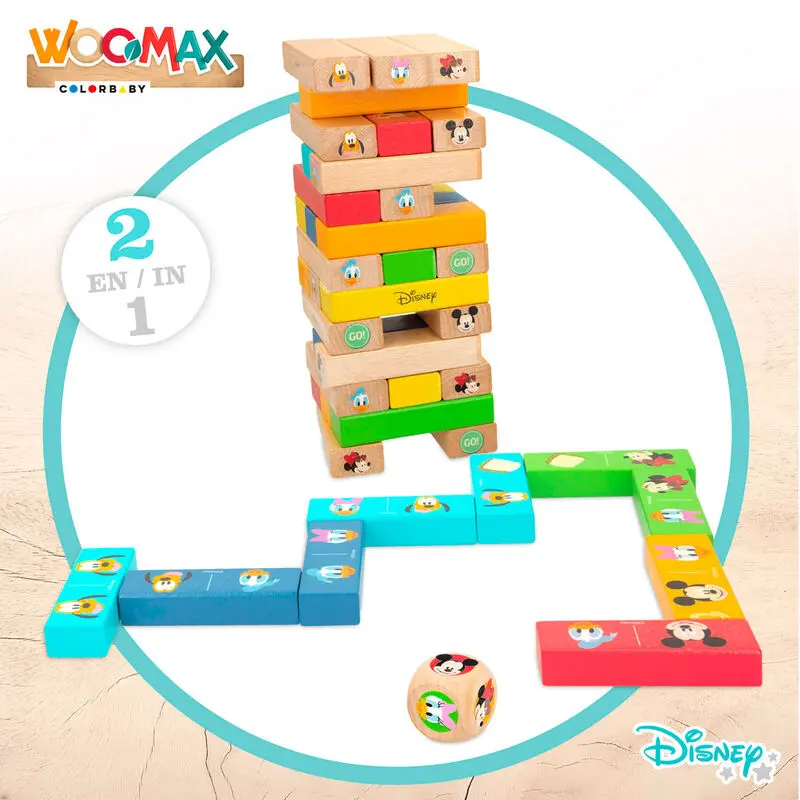 Disney blocks tower + domino fa szett termékfotó