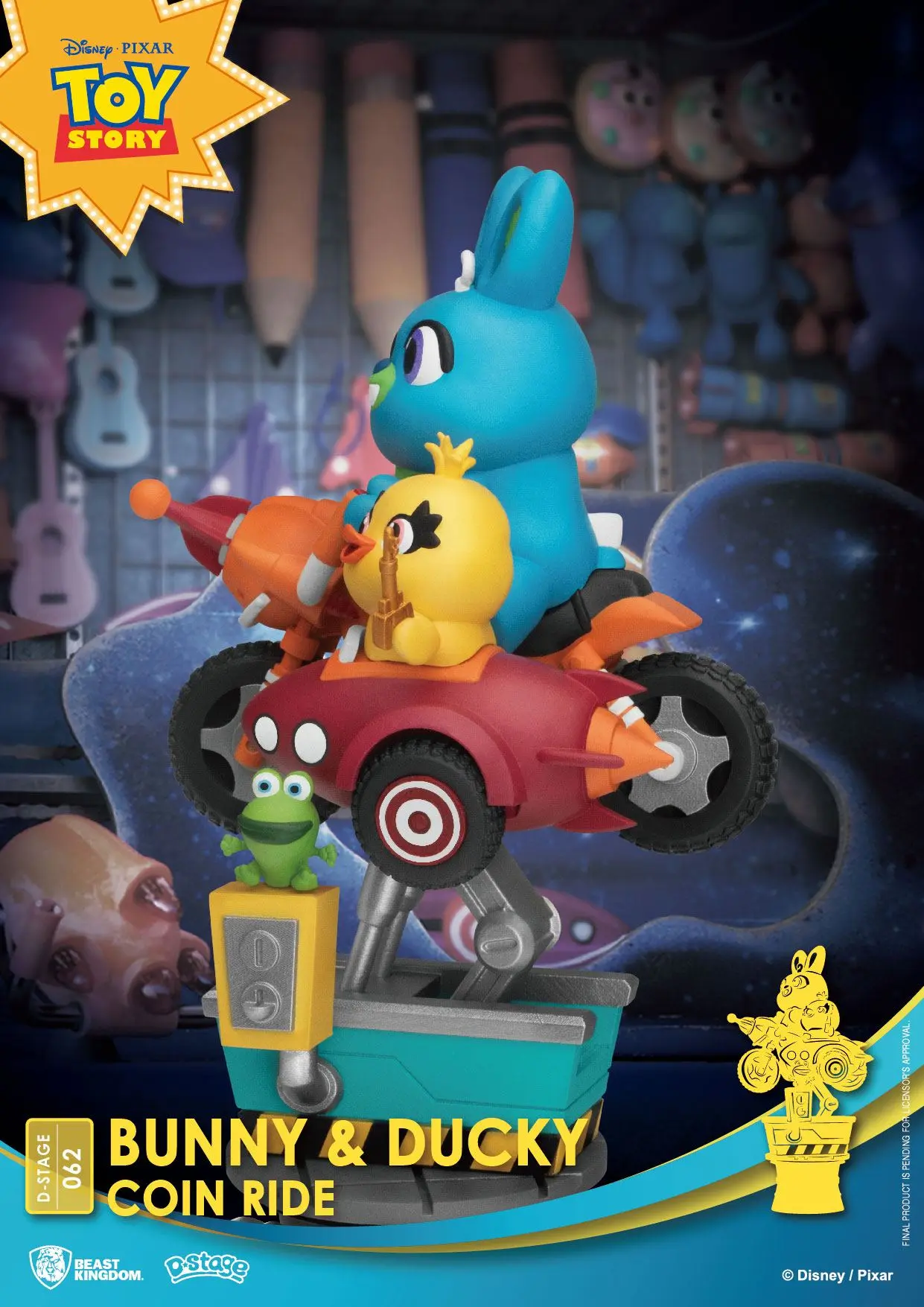 Disney Coin Ride Series D-Stage Bunny &amp; Ducky PVC Diorama szobor 16 cm termékfotó