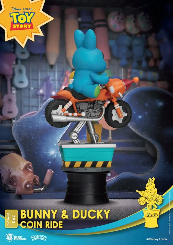 Disney Coin Ride Series D-Stage Bunny &amp; Ducky PVC Diorama szobor 16 cm termékfotó