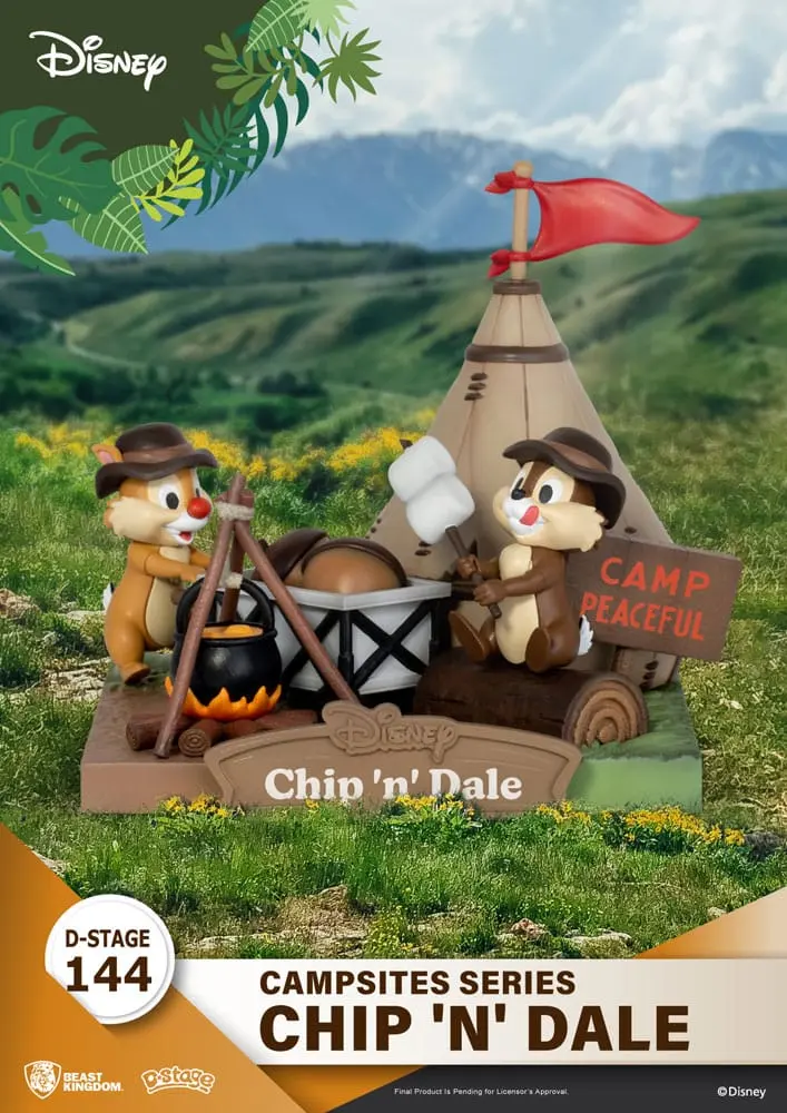 Disney D-Stage Campsite Series Chip &amp; Dale PVC Diorama szobor figura 10 cm termékfotó