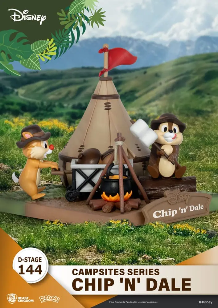 Disney D-Stage Campsite Series Chip &amp; Dale PVC Diorama szobor figura 10 cm termékfotó