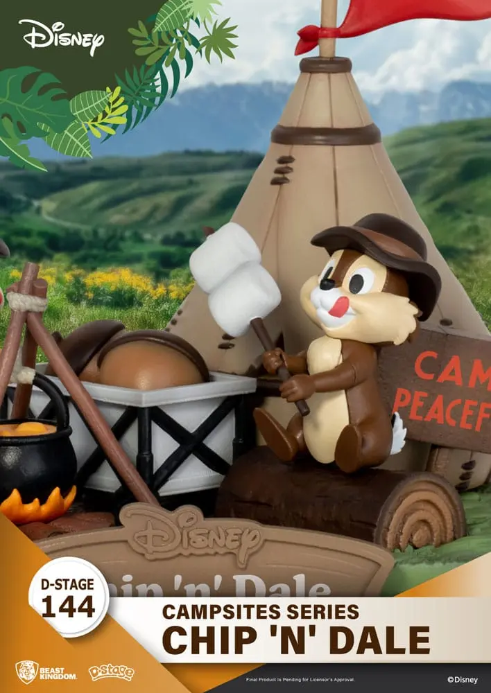 Disney D-Stage Campsite Series Chip &amp; Dale PVC Diorama szobor figura 10 cm termékfotó